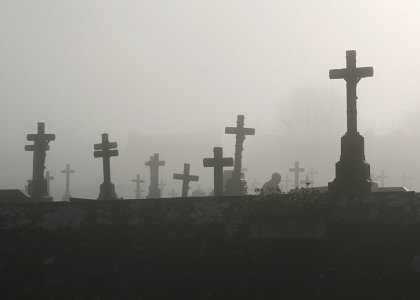 Cimetière de Lanvéoc en Bretagne.