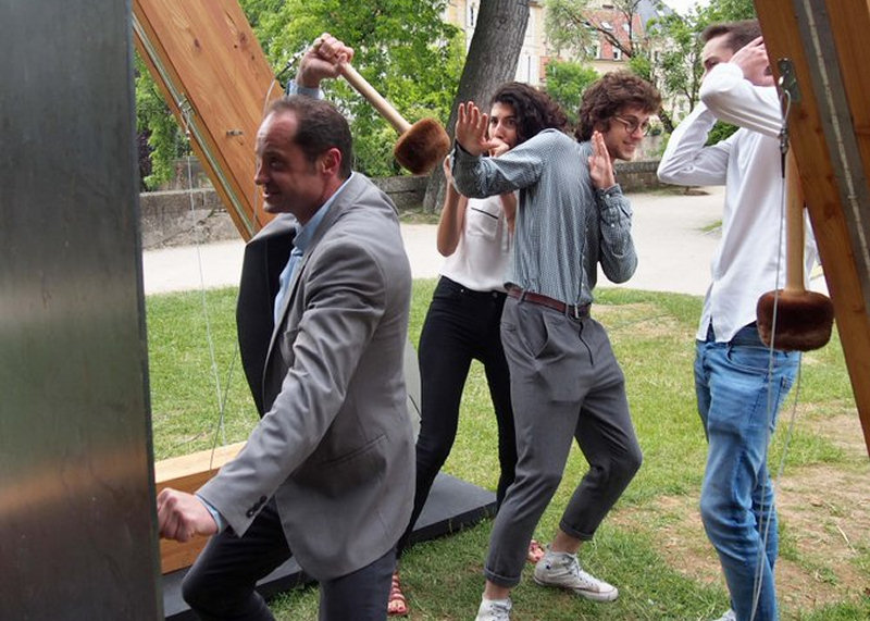 Exposition d'une version monumentale du veme, instrument à percussion, au festival Constellations à Metz, du 20 juin au 7 septembre 2019.